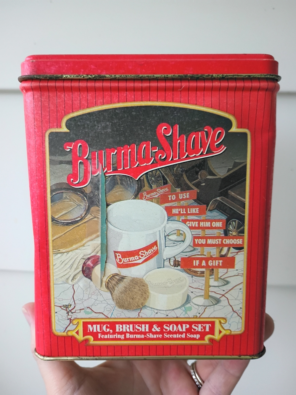 Burma Shave Empty Retro Collector's Metal Tin Case EMPTY
